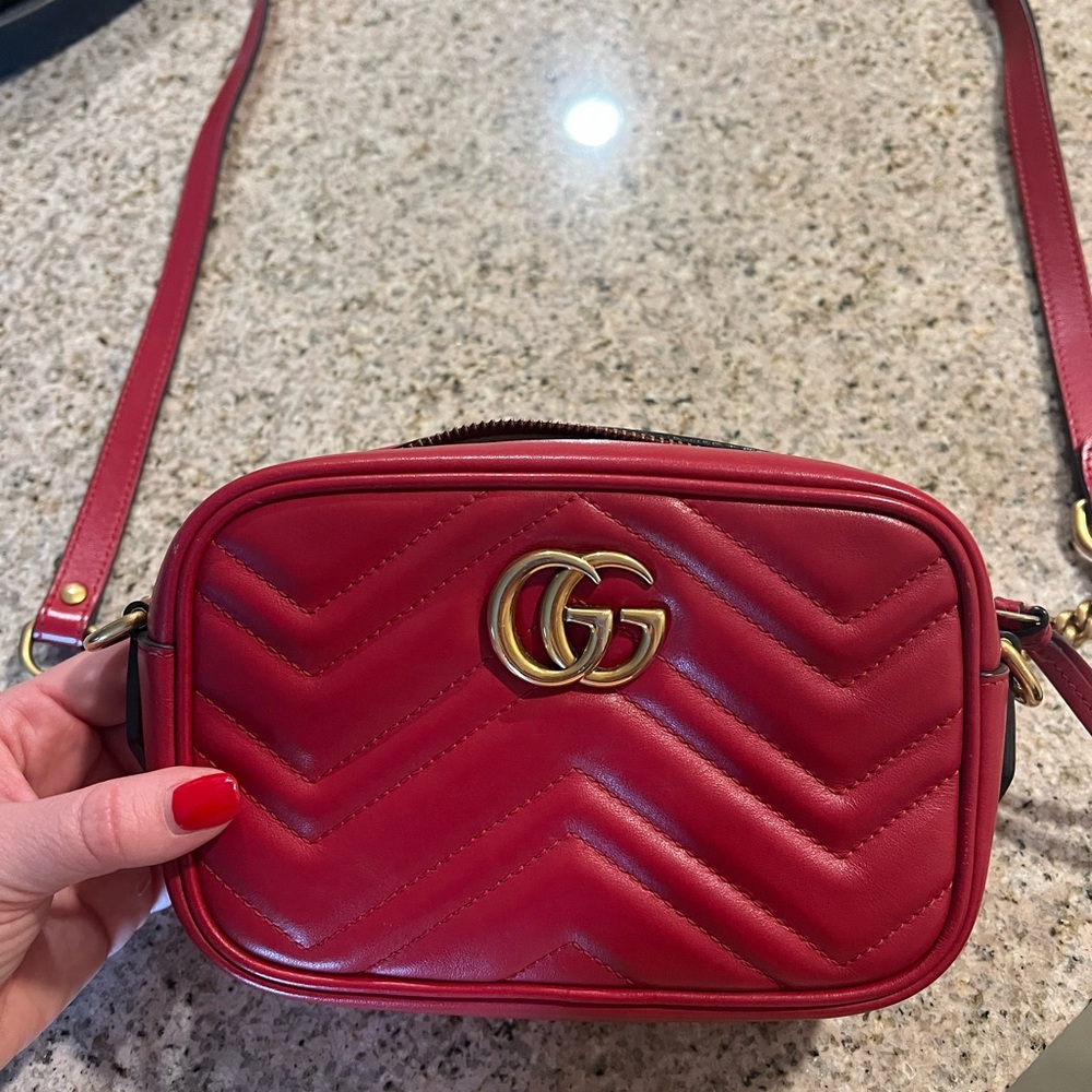 Gucci Red Leather Crossbody Bag